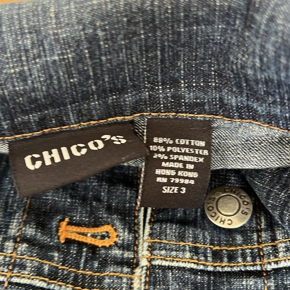 Chico’s long Denim Jacket Size 3. - Picture 3 of 7